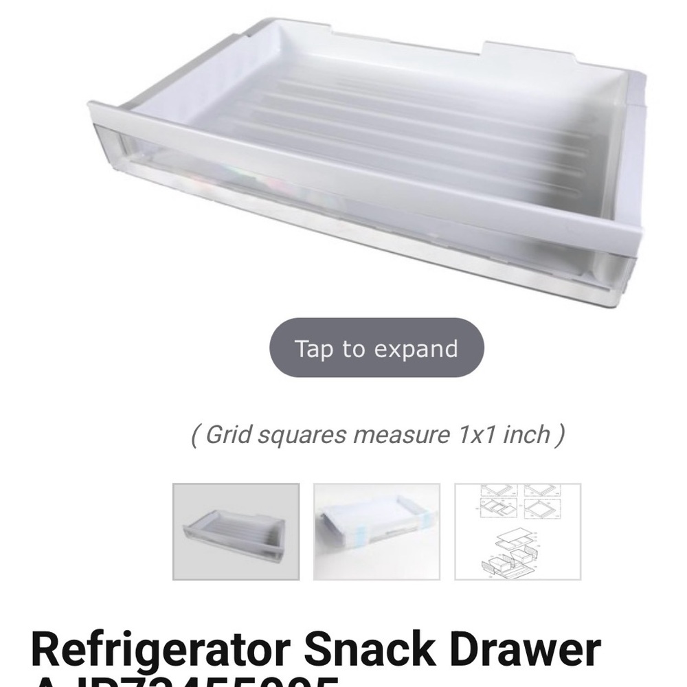 LG White and Clear Refrigerator Snack Drawer